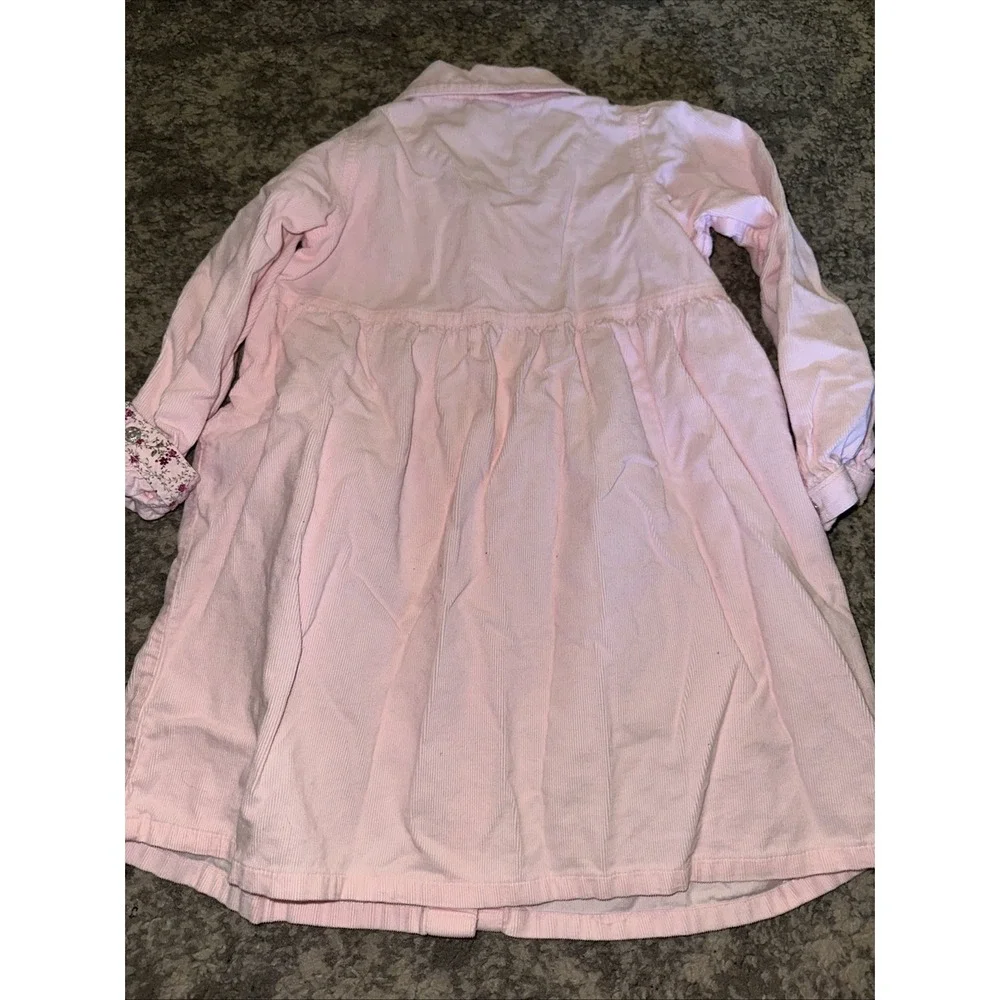 Old Navy Toddler Pink Corduroy Smock Dress Size 4T Girls Button Floral DARLING